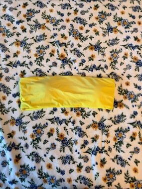 Yellow Stretch Bandeau Swim Top